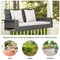 Costway 2-Person Patio PE Wicker Hanging Porch Swing Bench Chair with Cushion
